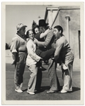 8" x 10" Glossy Photo From the 1930s Featuring Curly, Moe and Larry With Ted Healy -- Very Good Condition